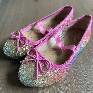 Rainbow sparkle cat and Jack ballet flats